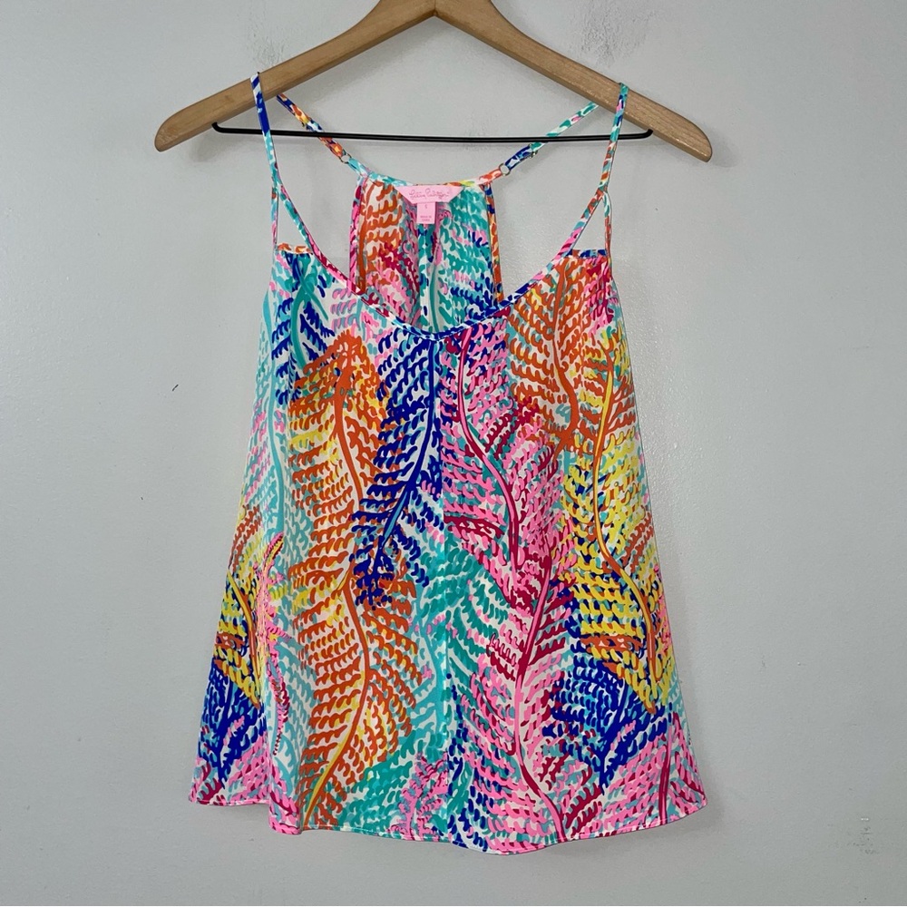 Lilly Pulitzer Rory Electric Feel Silk Cami Tank Top